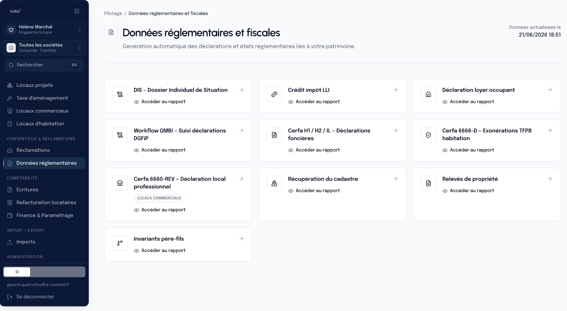 Solha — Données réglementaires & fiscales
