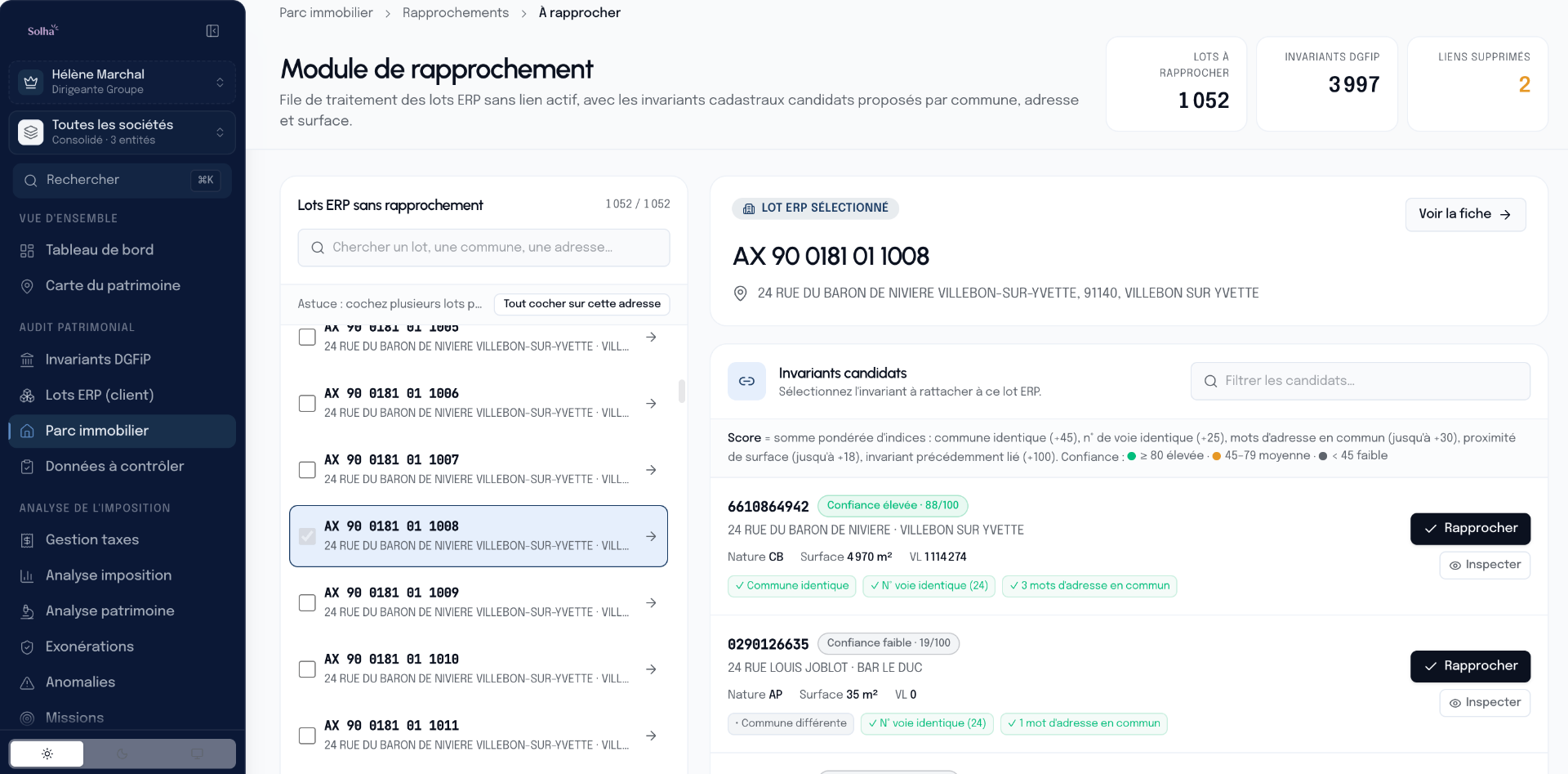 Solha — Module de rapprochement